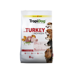 TropiDog Premium – małe rasy z indykiem i ryżem  8KG